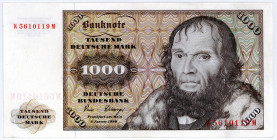 BUNDESREPUBLIK DEUTSCHLAND AB 1948, Noten der Deutschen Bundesbank, 1960-1999, 1000 DM 02.01.1991, Serie W/M.
I-
Ros.291a; Grab.BRD-35a