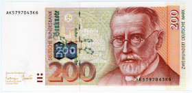 BUNDESREPUBLIK DEUTSCHLAND AB 1948, Noten der Deutschen Bundesbank, 1960-1999, 200 Deutsche Mark 02.01.1996, Serie AK/K.
I
Ros.311a; Grab.BRD-55a