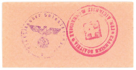 MILITÄRGELD UND BESATZUNGSAUSGABEN DES II. WELTKRIEGS, Deutsche Besetzung Griechenlands, 1944, Abstempelungen des Befehlshabers Saloniki-Ägäis. 5 Reic...