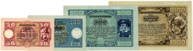 MILITÄRGELD UND BESATZUNGSAUSGABEN DES II. WELTKRIEGS, Deutsche Besetzung Jugoslawiens, 1941-1944, Provinz Laibach. 50, 100, 500, 1000 Lire 14.09.1944...