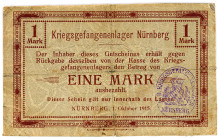 GEFANGENENLAGER, Nürnberg, KGL. 1 Mark 01.10.1915 mit Stempel.
III-
KGL 0584.; 02B