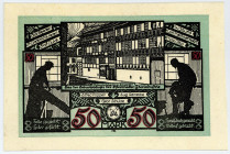 NOTGELD BESONDERER ART, Osterwieck, Stadt. 50 Mark 01.05.1922, Baustein, Glaceleder.
I
Gra.354