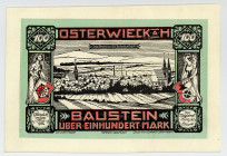 NOTGELD BESONDERER ART, Osterwieck, Stadt. 100 Mark 01.05.1922, Baustein, Glaceleder.
I
Gra.360