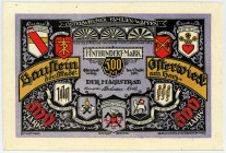 NOTGELD BESONDERER ART, Osterwieck, Stadt. 500 Mark 04.12.1922, Baustein, Glaceleder.
I
Gra.361