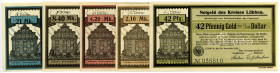 BERLIN, BRANDENBURG, Lübben, Kreis. 42 Pfennig Gold =1/10 Dollar, 2,10 Mark Gold =1/2 Dollar, 4,20 Mark Gold =1 Dollar, 8,40 Mark Gold =2 Dollar, 21 M...
