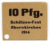 HESSEN, Obernkirchen, Schützenfest. 10 Pfennig 1914. Nicht bei Dießner.
I