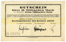 NIEDERSACHSEN, Alfeld, Kreissparkasse. 10 Milliarden Mark 24.10.1923.
III
Ke.0034c