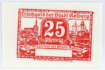 POMMERN, Kolberg, Stadt. 25 Pfennig o.D. Einseitiger Probedruck rot auf weißem Papier.
I
Ti.3650M