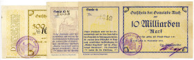 RHEINPROVINZ, Much, Gemeinde. 500 Millionen, 10 Milliarden, 500 Milliarden Mark 01.09.1923, Serie E/G/K.
II-III
Ke.3611b