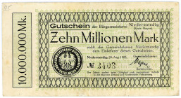 RHEINPROVINZ, Niedermendig, Gemeindekasse. 10 Millionen Mark 20.08.1923.
III
Ke.3924b