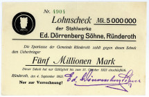 RHEINPROVINZ, Ründeroth, Stahlwerk Ed. Dörrenberg. 5 Millionen Mark 04.09.1923.
II
Ke.4664