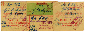 SACHSEN, Crimmitschau, Paul Klug. 200, 300, 500 Mark 08.09.1922. 3 Scheine.
I
Mü.22.915.; 1-3
