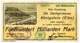 SACHSEN, Königstein, Stadtrat. 500 Milliarden Mark 10.11.1923.
III
Ke.2769f