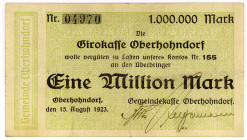 SACHSEN, Oberhohndorf, Gemeindekasse. 1 Millionen Mark 15.08.1923.
III
Ke.4026