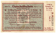 SCHLESWIG-HOLSTEIN, Kiel, Landesbank der Provinz Schleswig-Holstein. 0,1506g Feingold = 1/10 Dollar 01.11.1923, mit Druckfirma.
III+
Mü.24.2785; .6b...