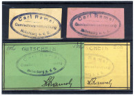 ÖSTERREICH, Hollenburg, Gemischtwarenhandel Carl Ramsl. 10, 2x20, 50 Heller. Div. Varianten teils nicht im Katalog. 10 Heller nur Wertangabe handschri...