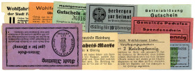 DOKUMENTE, Kleines Lot 11x Almosengeld, meist Bayern. Einige nicht bei Lindman erwähnt.