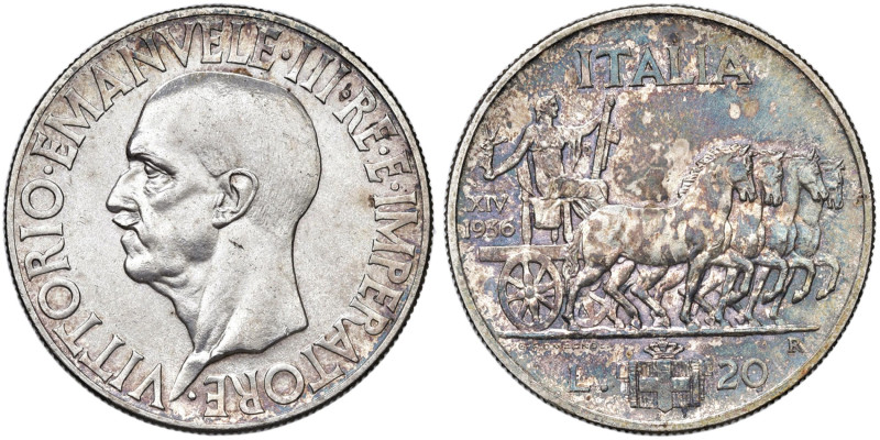 Vittorio Emanuele III (1900-1946) 20 Lire 1936 - Nomisma 1094 AG R
qFDC