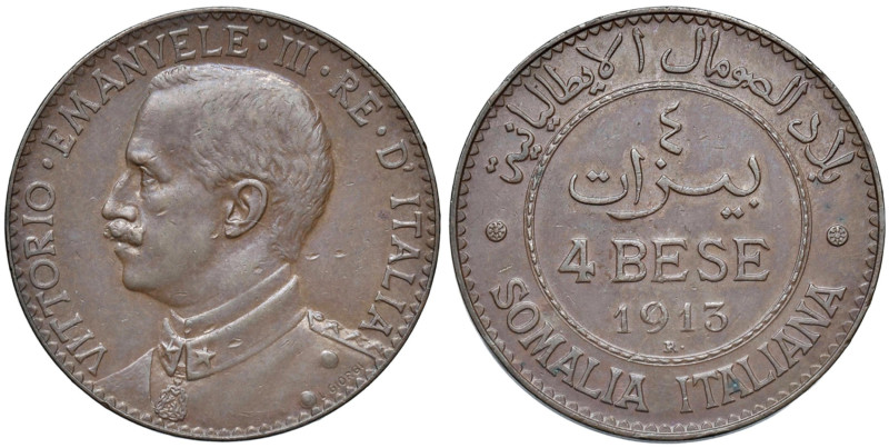 Vittorio Emanuele III Somalia Italiana (1900-1946) 4 Bese 1913 - Nomisma 1431 CU...