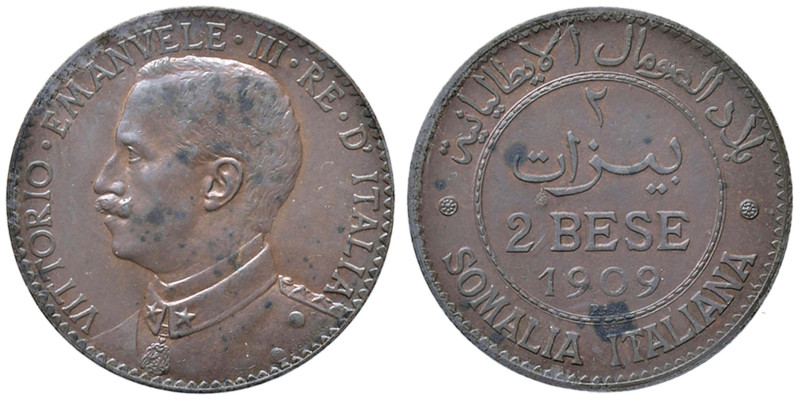 Vittorio Emanuele III Somalia Italiana (1900-1946) 2 Bese 1909 - Nomisma 1441 CU...