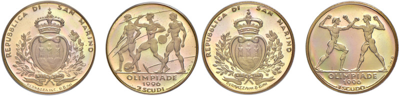 SAN MARINO Nuova Monetazione (1972-) 2 Scudi + 1 Scudo 1996- Gig. 172 AU (917/10...