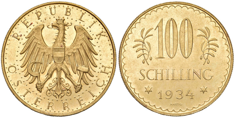 AUSTRIA I Repubblica (1918-1938) 100 Schilling 1934 - Herinek 12 AU (g 23,56) Gr...