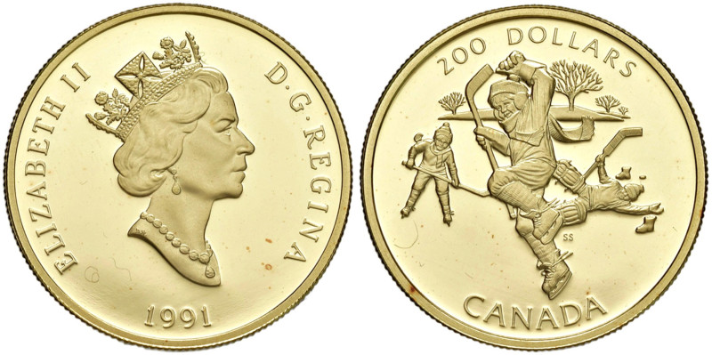 CANADA Elisabetta II 200 Dollari 1991 - KM 202 AU (g 17,23) 
PROOF