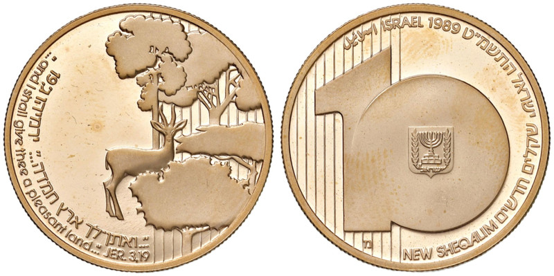 ISRAELE Repubblica (1948- ) 10 Sheqalim 1989 - KM 201 AU (g 17,41)
PROOF