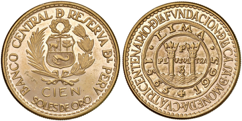 PERU' Repubblica (1822- ) 100 Soles 1965 - KM 243 AU (g 46,81)
qFDC