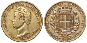 Carlo Alberto (1831-1849) 20 Lire 1832 Torino (Fert) - Nomisma 642 AU R
MB+/qBB