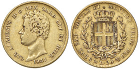 Carlo Alberto (1831-1849) 20 Lire 1841 Genova - Nomisma 654 AU 
MB+/BB