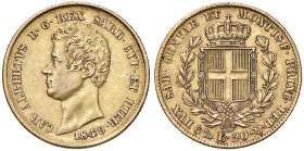 Carlo Alberto (1831-1849) 20 Lire 1849 Genova - Nomisma 665 AU 
BB