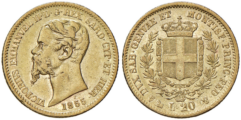 Vittorio Emanuele II (1849-1861) 20 Lire 1855 Genova - Nomisma 749 AU NC
M.di B...