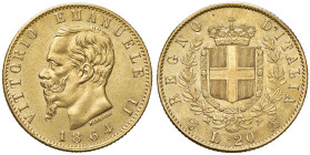 Vittorio Emanuele II (1861-1878) 20 Lire 1864 Torino - Nomisma 851 AU NC Pulita. Cleaned.
SPL