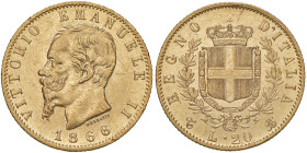 Vittorio Emanuele II (1861-1878) 20 Lire 1866 Torino - Nomisma 853 AU R 
BB/M.di BB