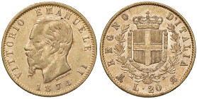 Vittorio Emanuele II (1861-1878) 20 Lire 1874 Milano - Nomisma 863 AU NC
MB+/BB+