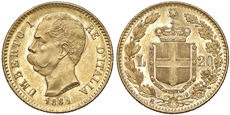 Umberto I (1878-1900) 20 Lire 1881 - Nomisma 980 AU 
qFDC