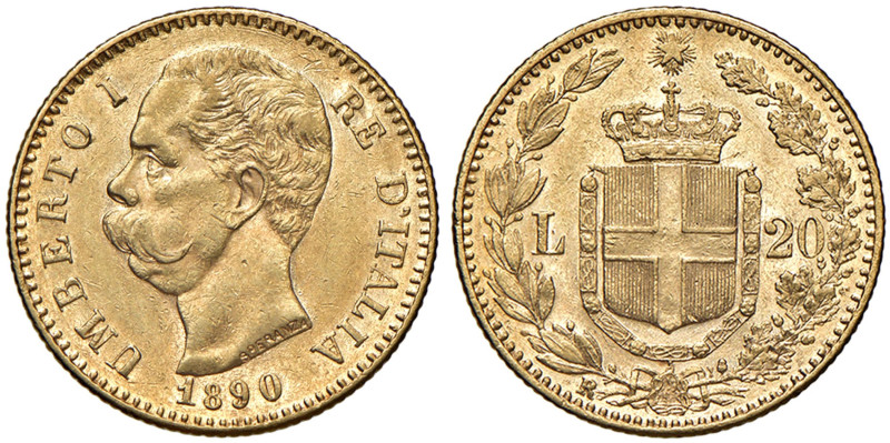 Umberto I (1878-1900) 20 Lire 1890 - Nomisma 988 AU 
SPL