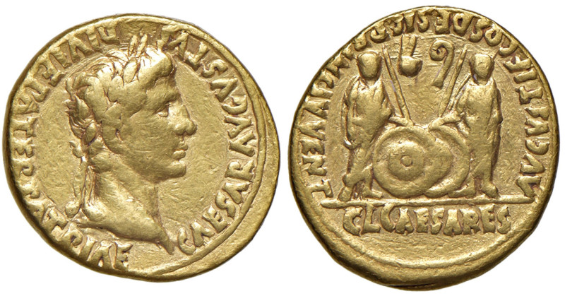 § IMPERO ROMANO Augusto (27 a.C.-14 d.C.) Aureo - Testa laureata a d. - R/ Gaio ...