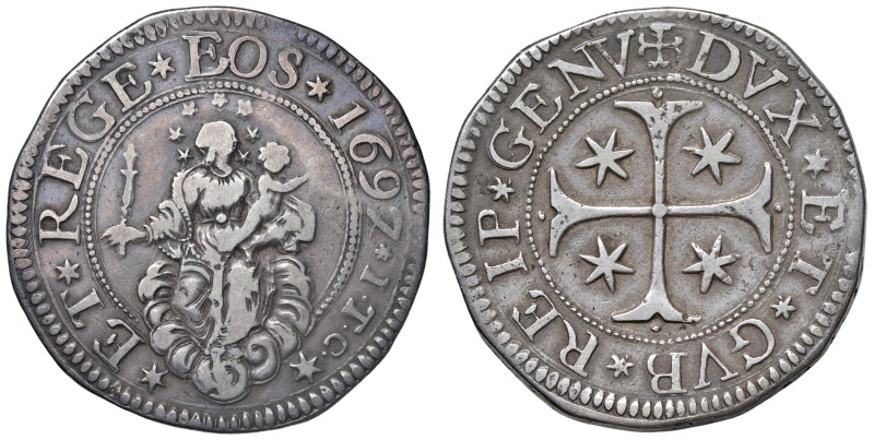 GENOVA Dogi Biennali III Fase (1637-1797) Scudo 1697 sigla ITC - MIR 294/60 AG (...