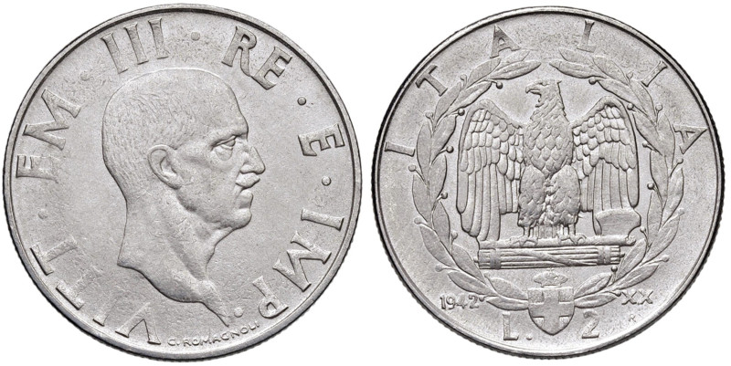 Vittorio Emanuele III (1900-1946) 2 Lire 1942 - Nomisma 1191 AG RR
SPL