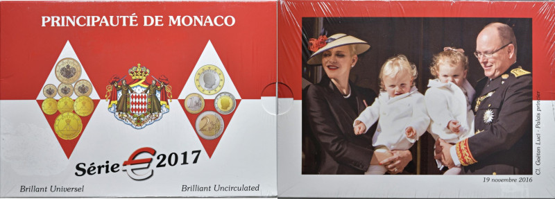 PRINCIPATO DI MONACO Divisionale in Euro 2017 in confezione originale. 2017 Deno...