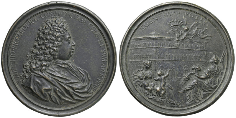 Francesco Riccardi (1648-1719) Medaglia fusa 1715 Al Marchese e al Palazzo Medic...