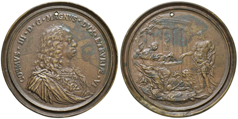 Cosimo III de' Medici (1670-1723) Medaglia fusa 1720 A Cosimo III con busto cora...