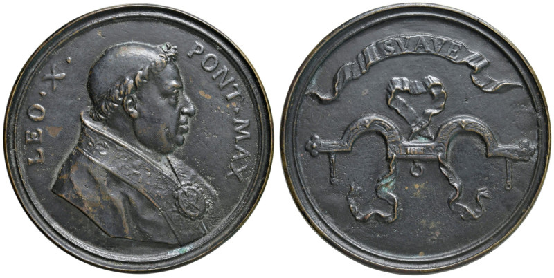 Leone X (1513-1521) Medaglia fusa 1739 Al Papa della famiglia de' Medici, medagl...