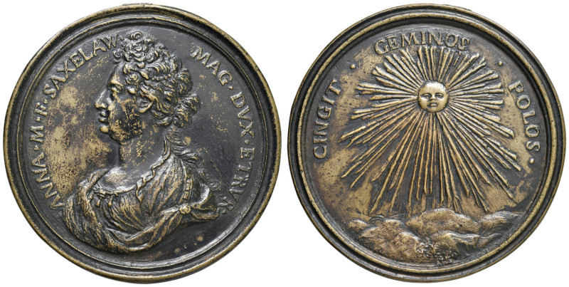 Anna Maria Francesca di Sassonia (1672-1741) Medaglia fusa 1740 A ricordo della ...