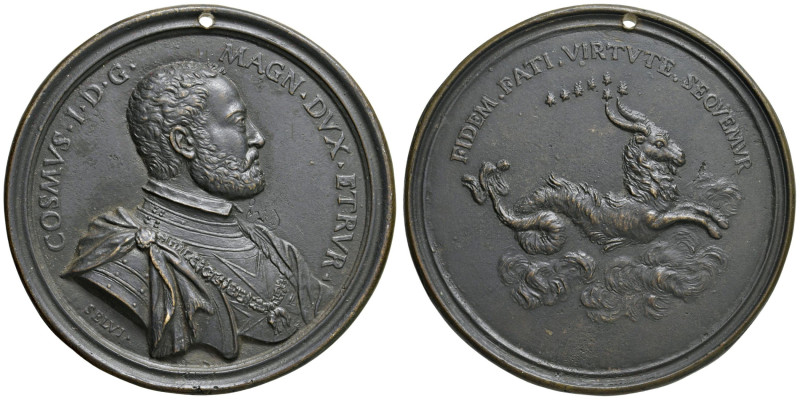 Cosimo I de' Medici (1519-1574) Medaglia fusa 1744 La costellazione del capricor...