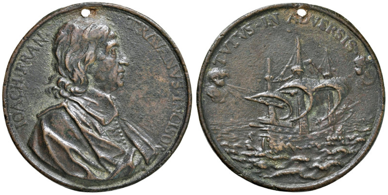 Gioacchino Francesco Travani (1620-1700) Medaglia XVII secolo Autoritratto AE (g...