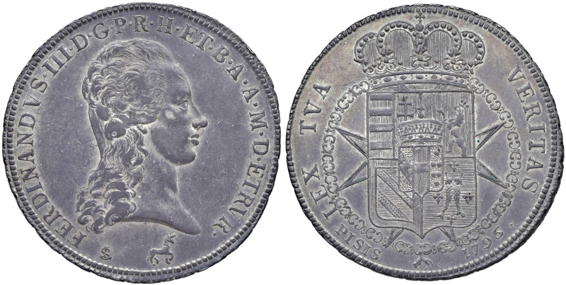 FIRENZE Ferdinando III di Lorena (1790-1801) Francescone 1796 - MIR 405/5 AG (g ...