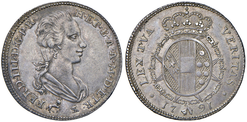 FIRENZE Ferdinando III di Lorena (1790-1801) 2 Paoli 1791 - MIR 407 AG (g 5,41) ...